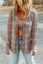 Load image into Gallery viewer, Plaid Long Sleeve Hooded Jacket