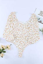 Load image into Gallery viewer, Leopard Print Cutout Scoop Neck Bodysuit