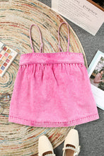 Load image into Gallery viewer, Smocked Adjustable Strap Denim Cami Top
