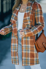 Load image into Gallery viewer, Plaid Lapel Collar Longline Blazer