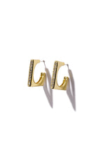 Load image into Gallery viewer, Rhinestone Open Square Earrings