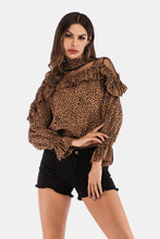 Load image into Gallery viewer, Printed Ruffle Collar Flounce Sleeve Blouse