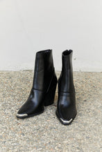 Load image into Gallery viewer, Qupid Shiny Silver Toe Detail Faux Leather Booties