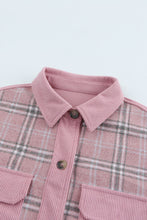 Load image into Gallery viewer, Plaid Spliced Corduroy Shacket