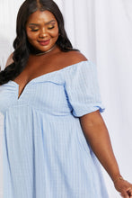 Load image into Gallery viewer, HEYSON Full Size Ruched Notched Neck Lace-Up Dress with Pockets