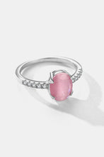 Load image into Gallery viewer, 925 Sterling Silver Oval Shape Cat's Eye Stone Ring
