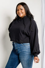 Load image into Gallery viewer, Zenana Full Size Balloon Sleeve Drawstring Detail Cropped Hoodie