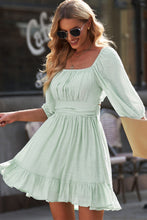 Load image into Gallery viewer, Tie-Back Ruffled Hem Square Neck Mini Dress