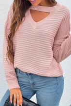 Load image into Gallery viewer, Cutout Horizontal Rib-Knit Sweater