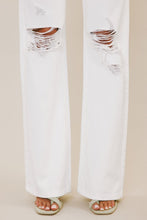 Load image into Gallery viewer, Kancan High-Rise Distressed Flare Jeans in White DIBS CAN