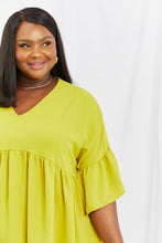 Load image into Gallery viewer, Celeste Look At Me Full Size Flowy Ruffle Sleeve Top in Lime