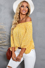 Load image into Gallery viewer, Botanical Print Off-Shoulder Balloon Sleeve Top