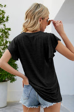 Load image into Gallery viewer, Flutter Sleeve Notched Neck Top