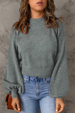 Load image into Gallery viewer, Ribbed Trim Balloon Sleeve Sweater
