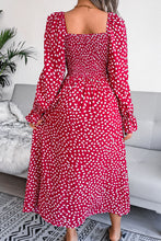 Load image into Gallery viewer, Printed Smocked Flounce Sleeve Maxi Dress