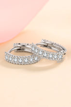 Load image into Gallery viewer, 925 Sterling Silver Inlaid Moissanite Huggie Earrings