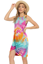 Load image into Gallery viewer, Tie-Dye Twisted Round Neck Sleeveless Dress
