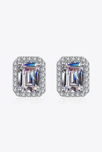 Load image into Gallery viewer, 1 Carat Moissanite Rhodium-Plated Square Stud Earrings
