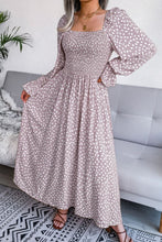 Load image into Gallery viewer, Printed Smocked Flounce Sleeve Maxi Dress