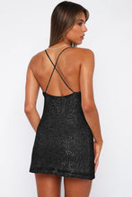 Load image into Gallery viewer, Cowl Neck Contrast Sequin Sleeveless Mini Dress