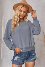 Load image into Gallery viewer, Round Neck Dropped Shoulder Sweatshirt