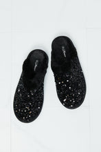 Load image into Gallery viewer, Forever Link Sequin Faux Fur Slipper in Black