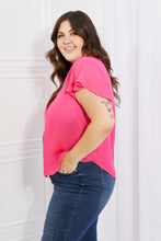 Load image into Gallery viewer, Sew In Love Just For You Full Size Short Ruffled Sleeve Length Top in Hot Pink