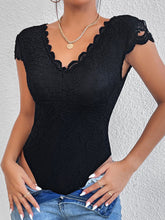 Load image into Gallery viewer, Lace Trim V-Neck Bodysuit