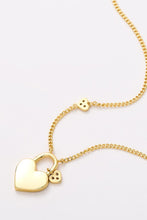 Load image into Gallery viewer, Inlaid Cubic Zirconia Heart-Shaped Lock Pendant Necklace