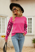 Load image into Gallery viewer, Printed Dropped Shoulder Round Neck Sweater