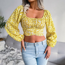 Load image into Gallery viewer, Ditsy Floral Crisscross Cropped Top