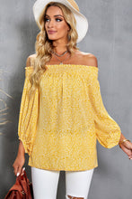 Load image into Gallery viewer, Botanical Print Off-Shoulder Balloon Sleeve Top