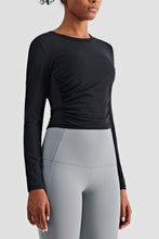 Load image into Gallery viewer, Gathered Detail Long Sleeve Sports Top