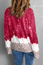 Load image into Gallery viewer, Leopard Contrast Drop Shoulder Sweatshirt