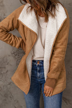 Load image into Gallery viewer, Faux Suede Sherpa Lining Jacket with Pockets
