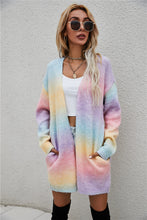 Load image into Gallery viewer, Multicolored Gradient Open Front Longline Cardigan