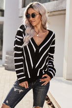 Load image into Gallery viewer, Striped V-Neck Cardigan