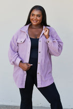 Load image into Gallery viewer, Heimish Full Size Button-Up Shirt Jacket in Purple