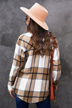 Load image into Gallery viewer, Plaid Curved Hem Dropped Shoulder Shirt Jacket