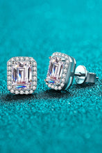 Load image into Gallery viewer, 1 Carat Moissanite Rhodium-Plated Square Stud Earrings