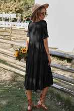 Load image into Gallery viewer, Short Flounce Sleeve Tiered Midi Dress