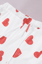 Load image into Gallery viewer, Heart Print Tee and Drawstring Shorts Loungewear Set