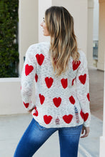 Load image into Gallery viewer, CY Fashion Full Size Heart Pattern Distressed Knit Top
