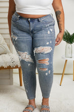 Load image into Gallery viewer, Judy Blue Destroyed Lace Patch Skinny Jeans | DIBS LACE