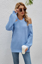 Load image into Gallery viewer, Cutout Cold-Shoulder Rib-Knit Sweater