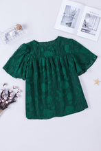 Load image into Gallery viewer, Round Neck Puff Sleeve Blouse