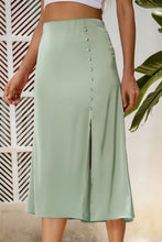 Load image into Gallery viewer, Decorative Buttons Split Midi Skirt