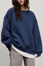 Load image into Gallery viewer, Oversize Round Neck Dropped Shoulder Sweatshirt