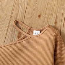 Load image into Gallery viewer, Girls Ribbed Top and Belted Ruffle Hem Shorts Set