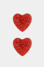 Load image into Gallery viewer, Rhinestone Heart Zinc Alloy Earrings